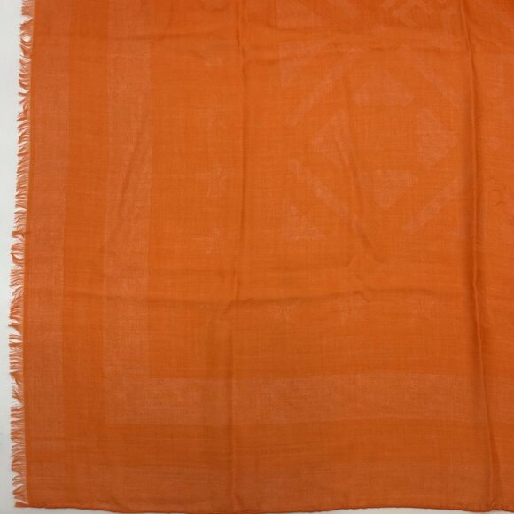 Authentic HERMES Stole Scarf Orange Cashmere #36634613 - Picture 7 of 12